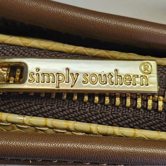 Simply Southern Faux Snakeskin Leather Tote Bag Shoulder Bag 18"x10"x6" - Picture 5 of 6